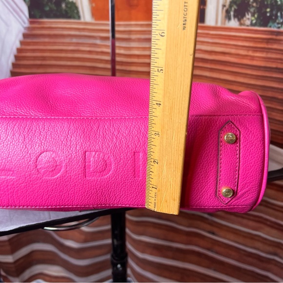 Lodis Fuchsia Pink Leather Shoulder Hobo Bag with Braided Trim, soft supple 💖 - Picture 5 of 17
